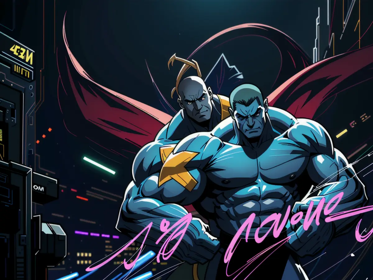 A glowing AI symbol embedded within an electronic circuit assembly.