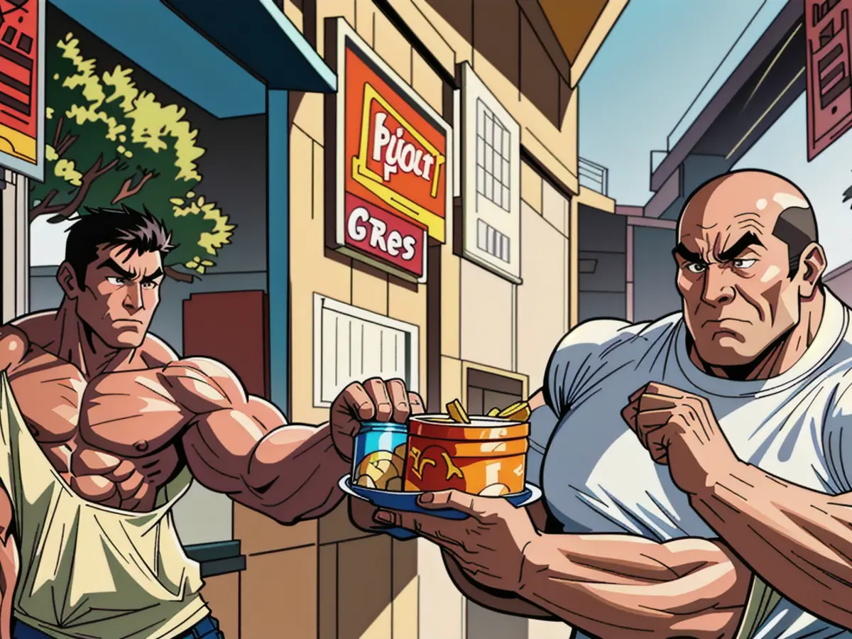 Group of individuals indulging in takeaway meals from Cava.