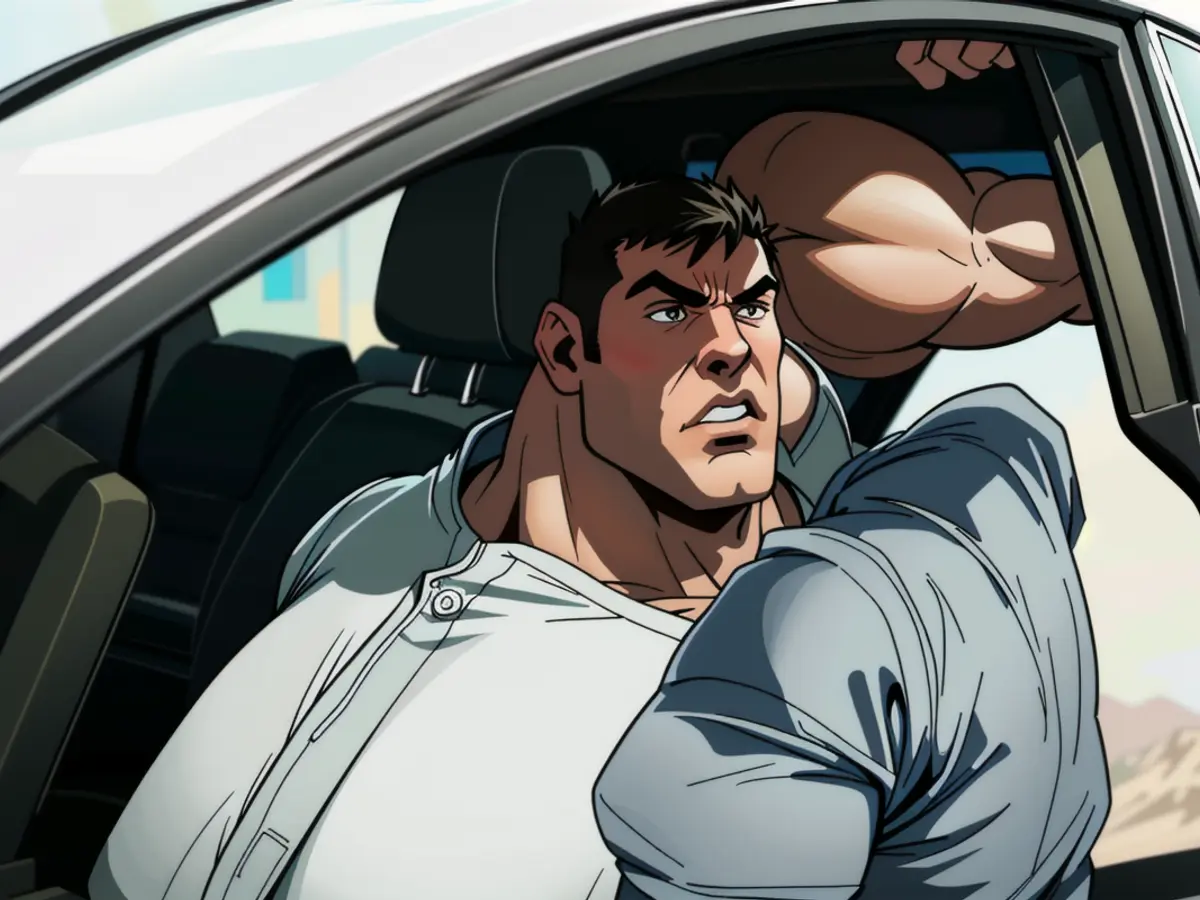 Aggravated motorist experiencing vehicular annoyance.