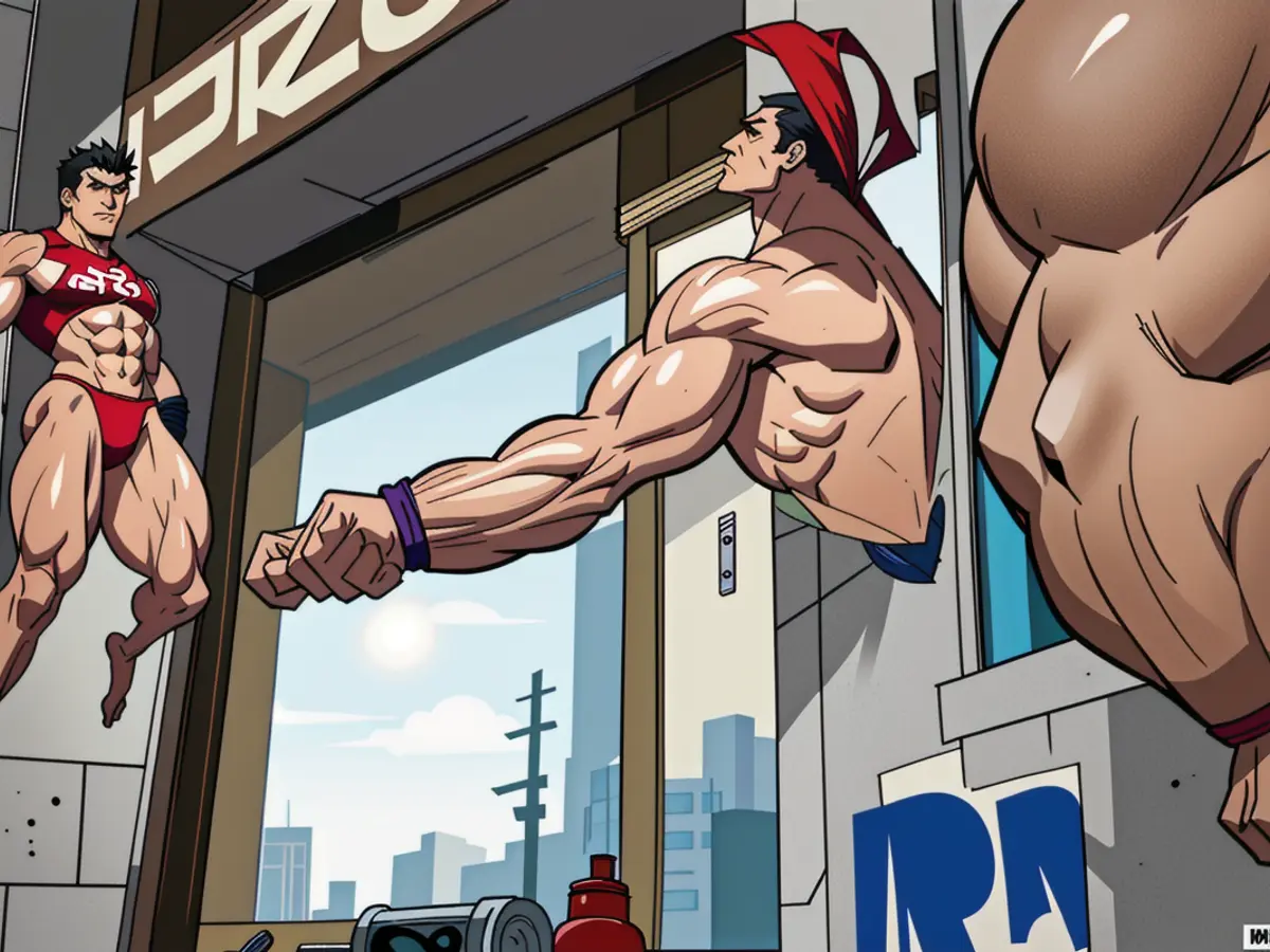 Figure depiction: Radical extremist gathering, displaying violent imagery and propaganda. Suspects are seen promoting racist ideology and armed activities. Federal Anti-Monopoly Service finds Ozon Bank's advertising unfair due to misleading information about financial services. The complaint came from Bank of Russia.